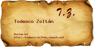 Todesco Zoltán névjegykártya